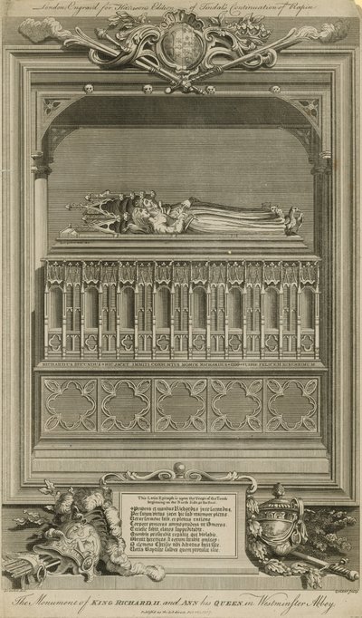 Het monument van koning Richard II en zijn koningin Ann door Hubert Francois Gravelot